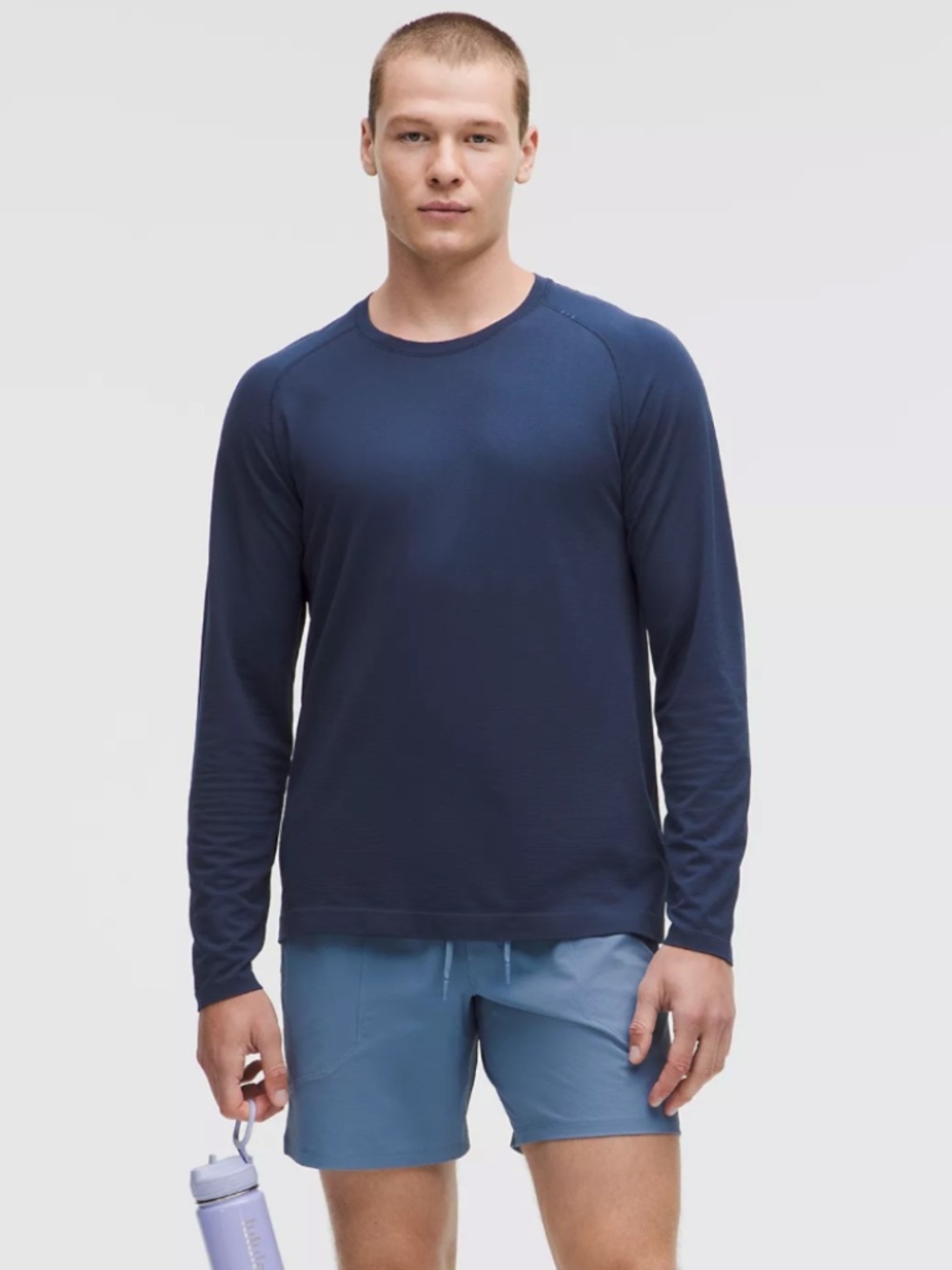 Men's Lululemon Navy Metal Vent Tech Long-Sleeve Shirt